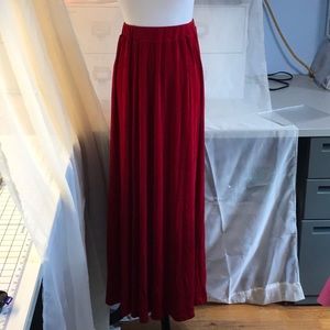 Red maxi skirt